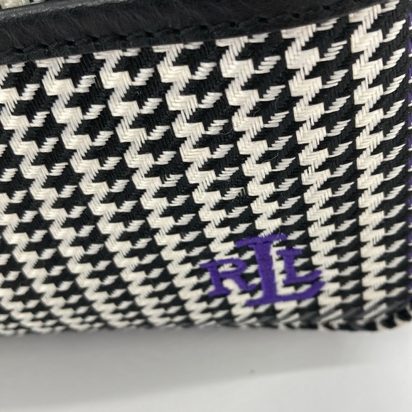 Lauren Ralph Lauren Monogram Houndstooth Canvas Mini Bag - Picture 3 of 7